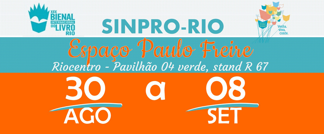 Veja a programação do stand do Sinpro-Rio na Bienal 2019