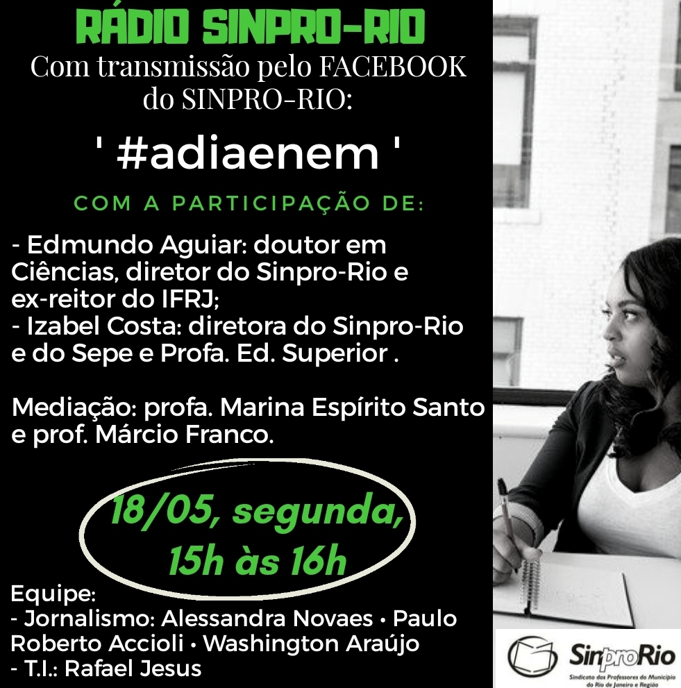 RÁDIO SINPRO-RIO via FACEBOOK: segunda, 18/05, às 15h!