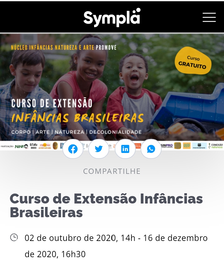 INSCRIÇÕES ABERTAS para o Infâncias Brasileiras!