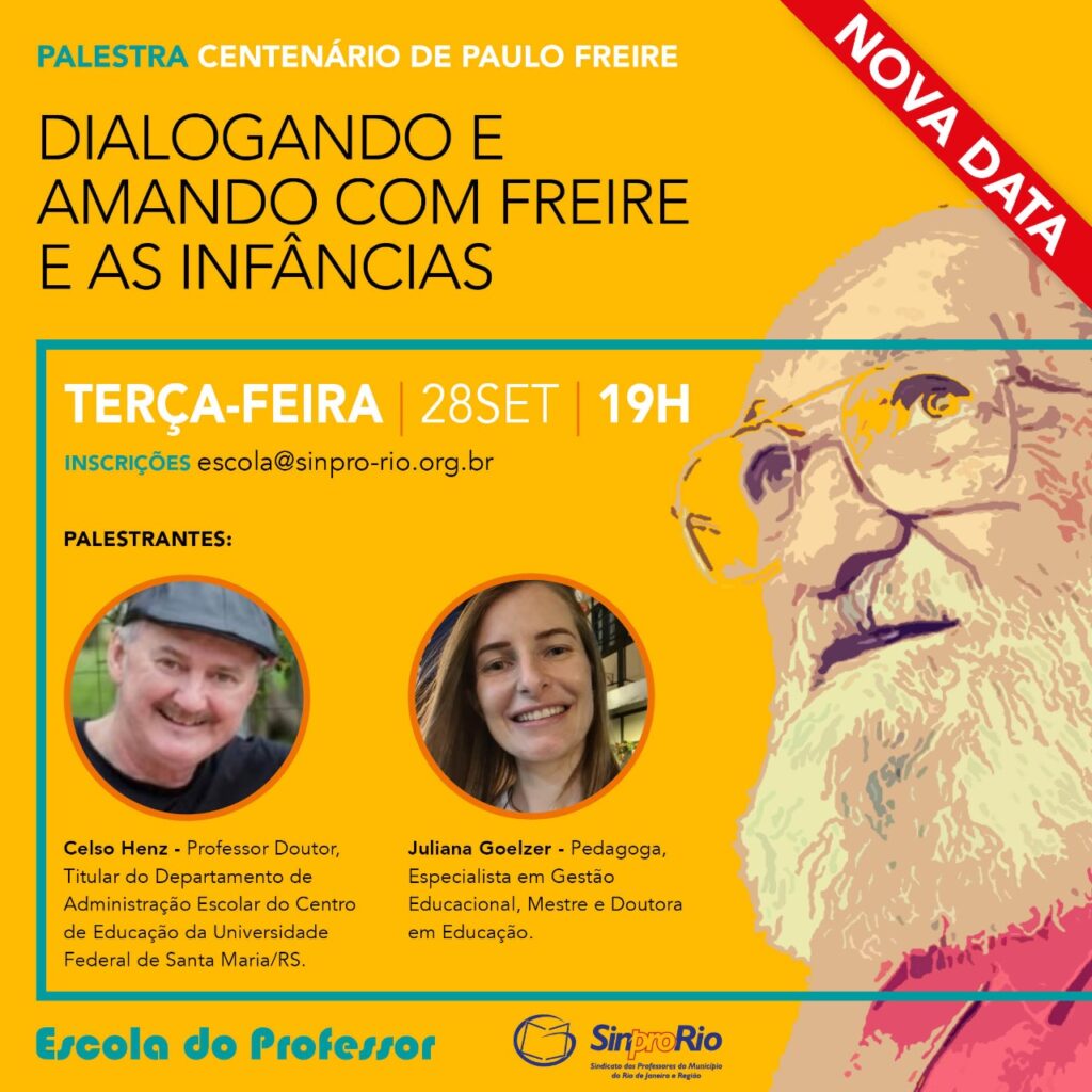 Palestra “Dialogando e Amando com Freire e as Infâncias” – 28/09, às 19h!