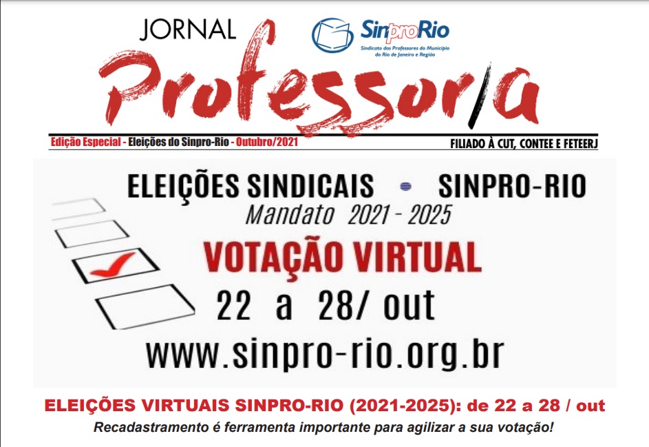 Jornal Eleitoral do Sinpro-Rio: edição especial – outubro/2021