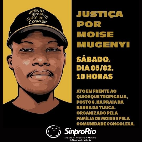 Dia 05/02: atos por justiça para Moïse, jovem congolês assassinado