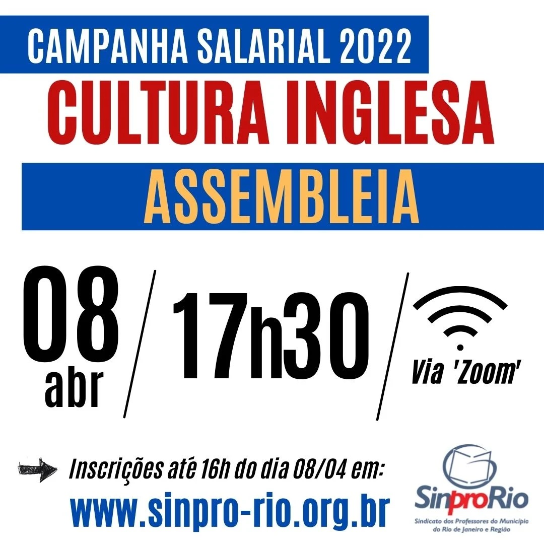 Camp. Salarial – Cultura Inglesa: assembleia 08/4, 17h30!
