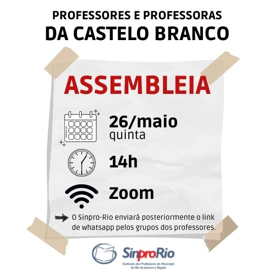 Atenção, professoras e professores da Universidade Castelo Branco!