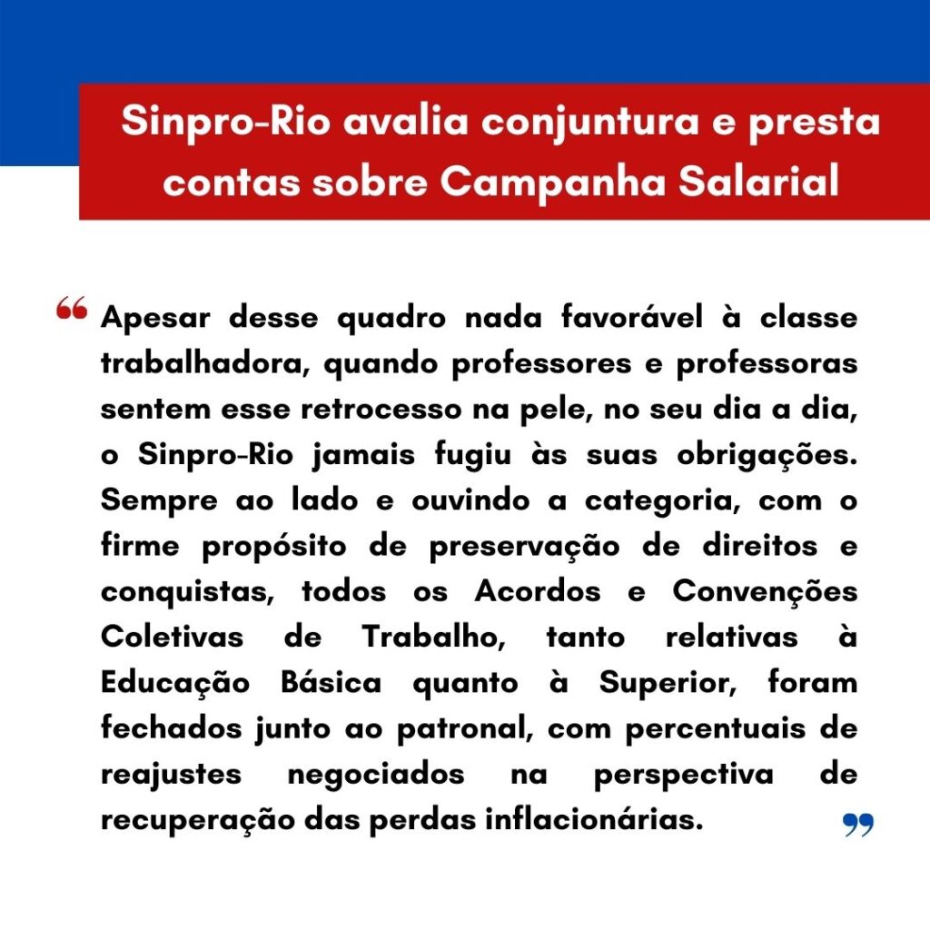 Sinpro-Rio avalia conjuntura e aborda Campanha Salarial 2022!