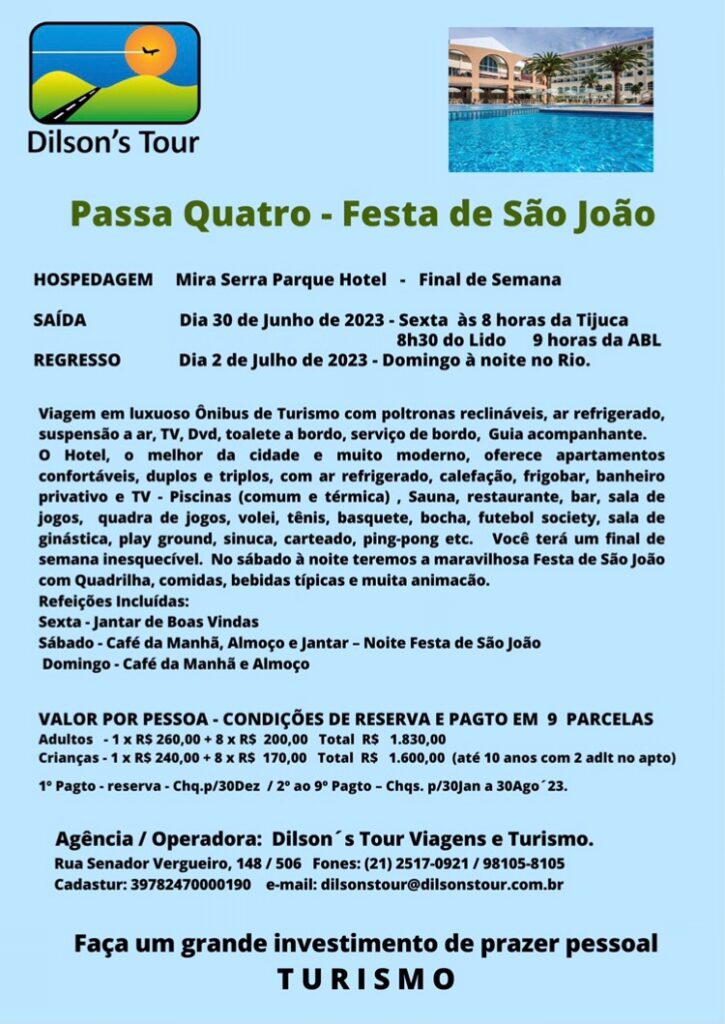 Turismo do Sinpro-Rio: Passa Quatro; dia 30/06