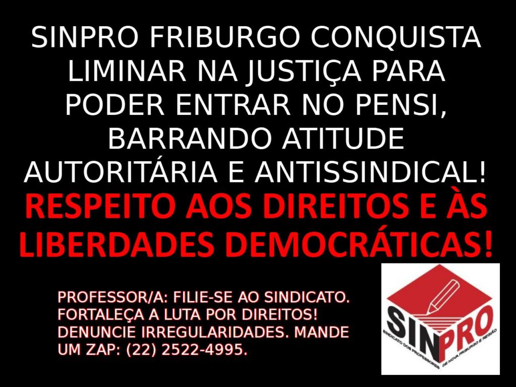 Sinpro-Rio celebra conquista judicial do Sinpro Friburgo