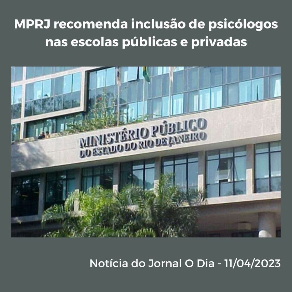 MPRJ recomenda inclusão de psicólogos nas escolas públicas e privadas