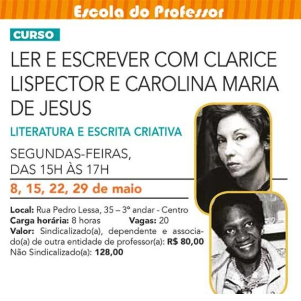 Curso da EP: “Ler e Escrever com Clarice Lispector e Carolina Maria de Jesus”