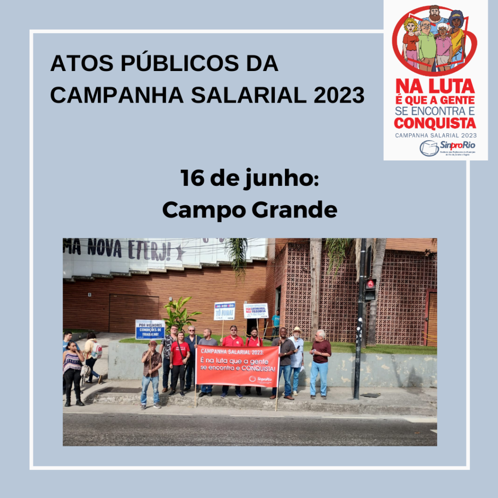 Camp. Salarial 2023: Sindicato realiza Ato em frente a instituições em Campo Grande