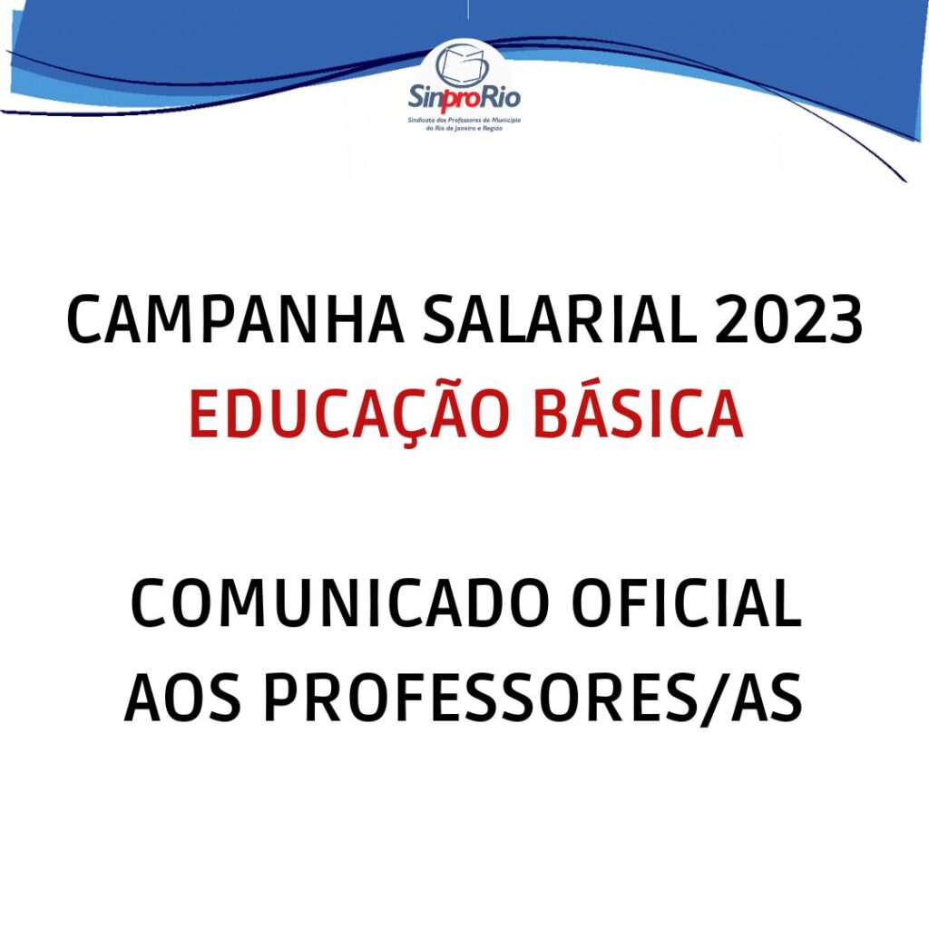 Ed. Básica – Campanha Salarial 2023: comunicado aos professores/as