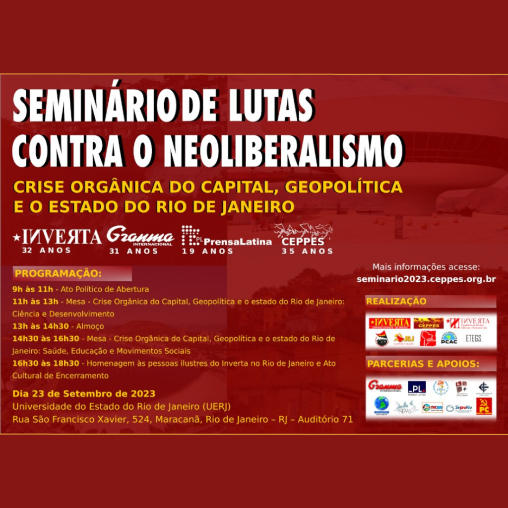 Sinpro-Rio convida: Seminário de lutas contra o neoliberalismo; dia 23/09, na UERJ