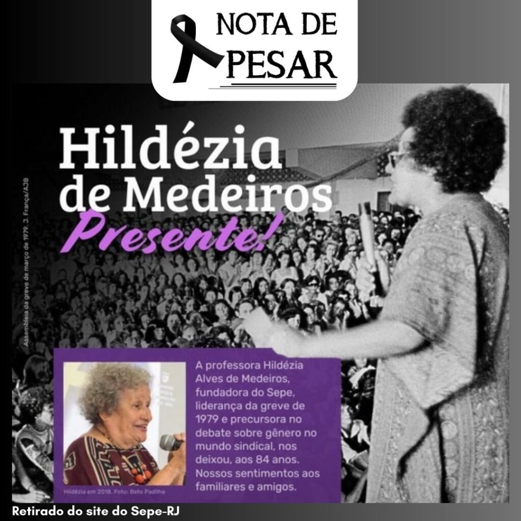 Nota de Pesar: profª. Hildézia de Medeiros