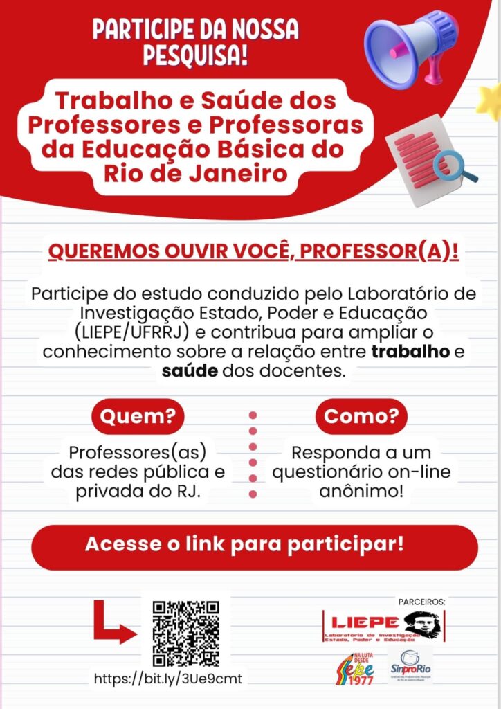 Trabalho e saúde de professoras e professores da Educacão Básica do Rio de Janeiro